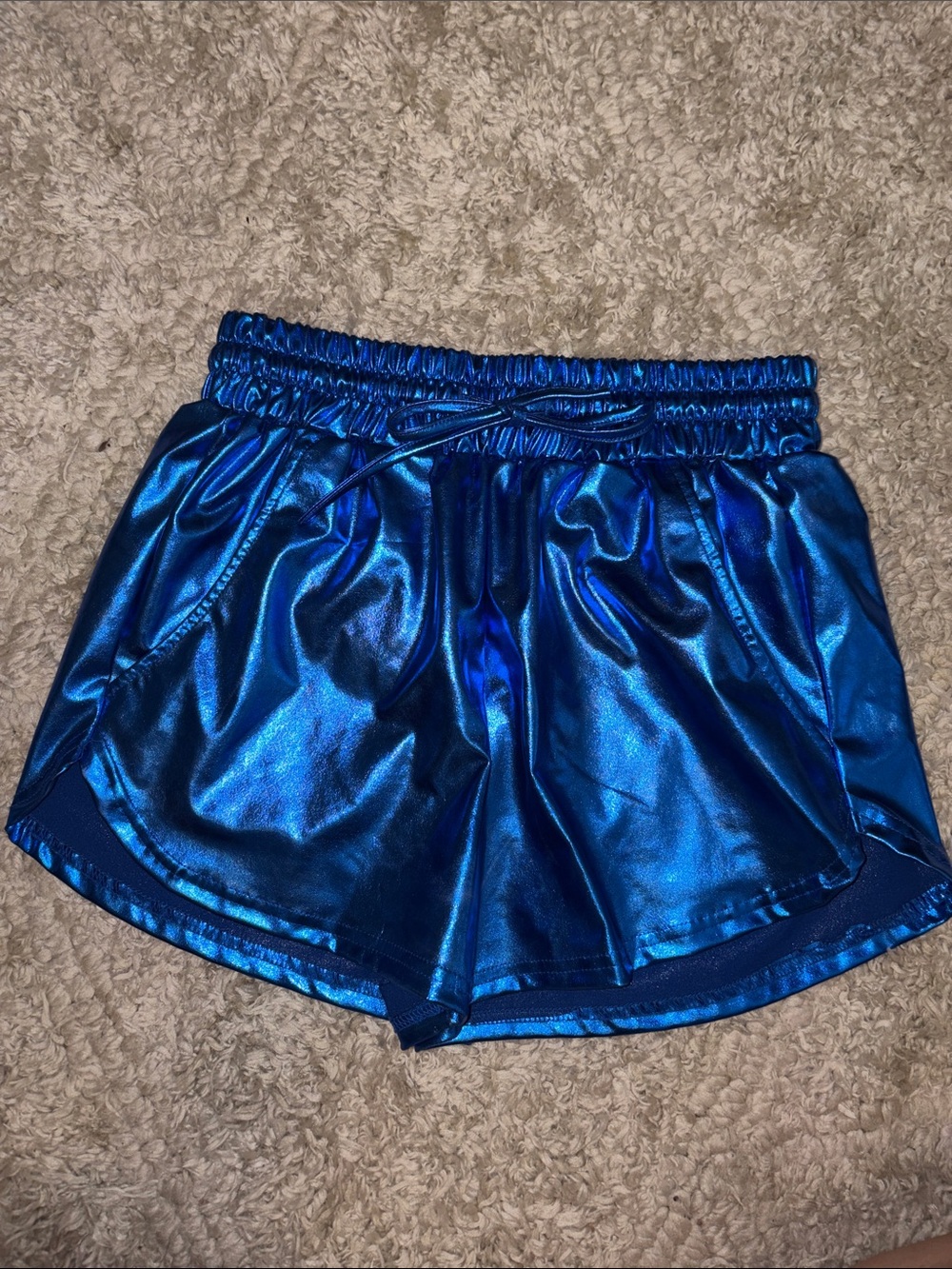 Metallic blue shorts